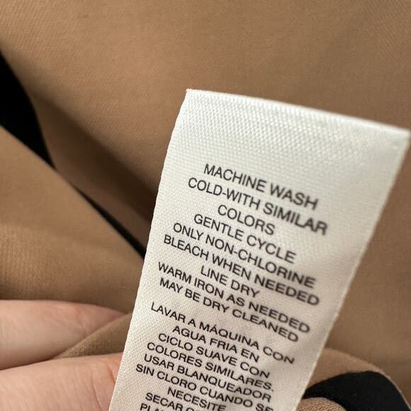 WHITE HOUSE BLACK MARKET Tan & Black Colorblock Skirt // 2 - Picture 10 of 12